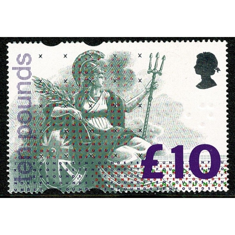 1993 £10 Britannia. FLUORESCENT "TEN POUNDS" Unmounted Mint single