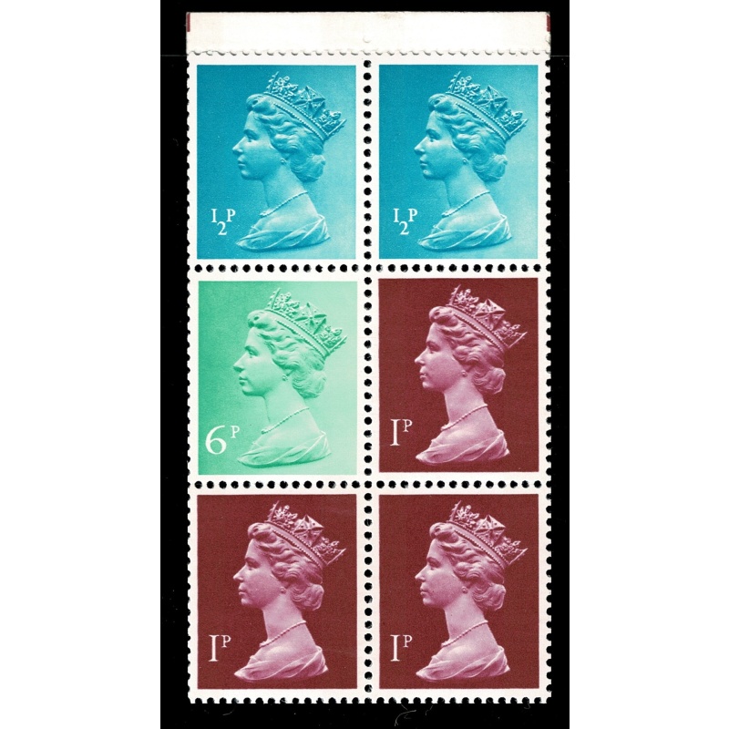 10p Plain Cover June 1977. Imprint 1 / Setting 2. Pane DP24 Perf E1. BMB on cover