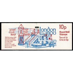 10p London 1980 August 1979. Black Marker Bar on cover. Pane DP36 (Jumelle).