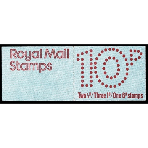 10p Plain Cover March 1976. THIN Card. Pane DP24 Perf E1.