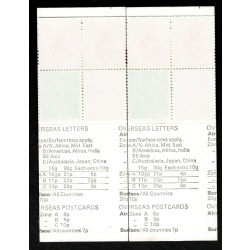 10p Plain Cover March 1976. THIN Card. Pane DP24 Perf E1. MISCUT COVER PAIR