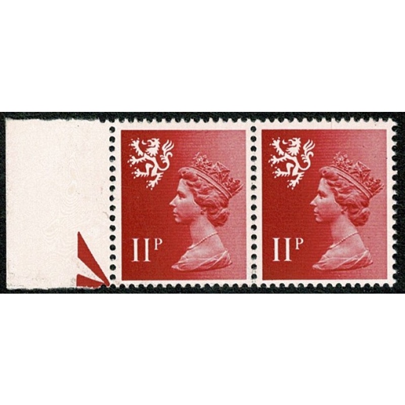 11p scarlet FCP/PVAD MISSING PHOSPHOR. UM marginal pair SG S32y