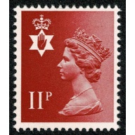 11p Scarlet FCP/PVAD. MISSING PHOSPHOR. Unmounted mint single SG NI30y