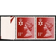 11p Scarlet FCP/PVAD. MISSING PHOSPHOR. Unmounted mint pair SG NI30y