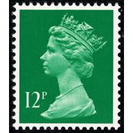 12p emerald FCP/PVAD MISSING PHOSPHOR. Ex £1.20 booklet. SG Spec. U207 var