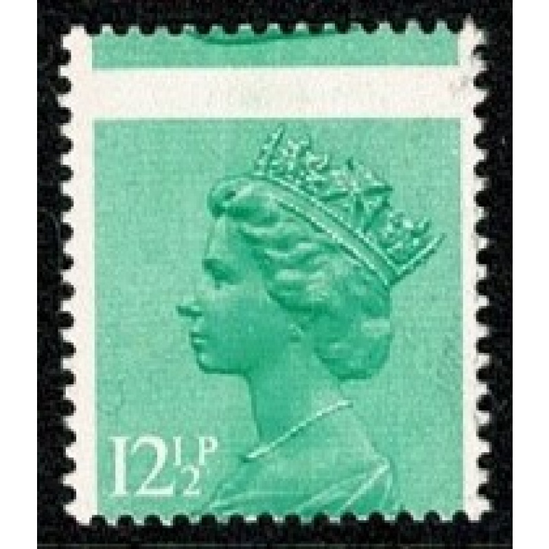12½p light emerald FCP/PVAD CB.  PERFORATION SHIFT