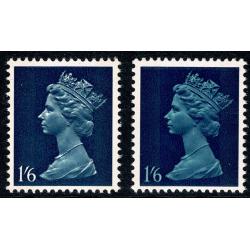 1/6 pale blue and deep blue PVA 2B Head A. MISSING PALE BLUE.