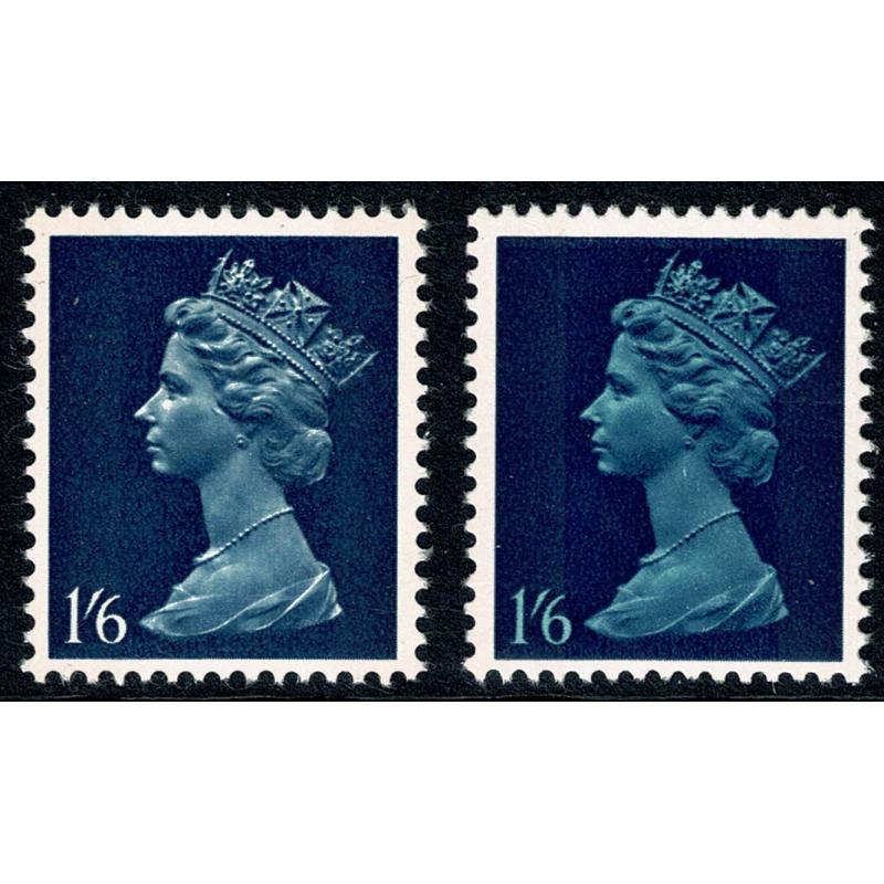 1/6 pale blue and deep blue PVA 2B Head A. MISSING PALE BLUE.