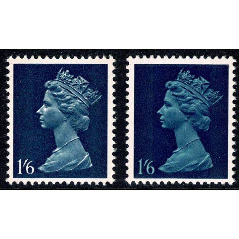 1/6 pale blue and deep blue PVA 2B Head A. MISSING PALE BLUE.