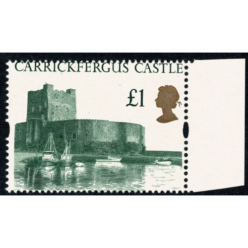 1992 Castle £1. Superb PERFORATION SHIFT.