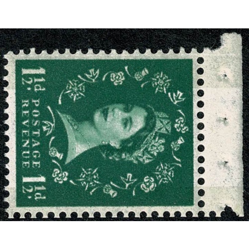 1961 1½d green. Watermark Crowns. Two Bands Blue Phosphor. WATERMARK SIDEWAYS to RIGHT. SG 612Wi. SG Spec. S34bb