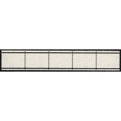 1957 1d ultramarine. Graphite Lines. Watermark Edward’s Crown. Listed variety. "white flaw on shamrock leaf" Vertical coil strip of five.