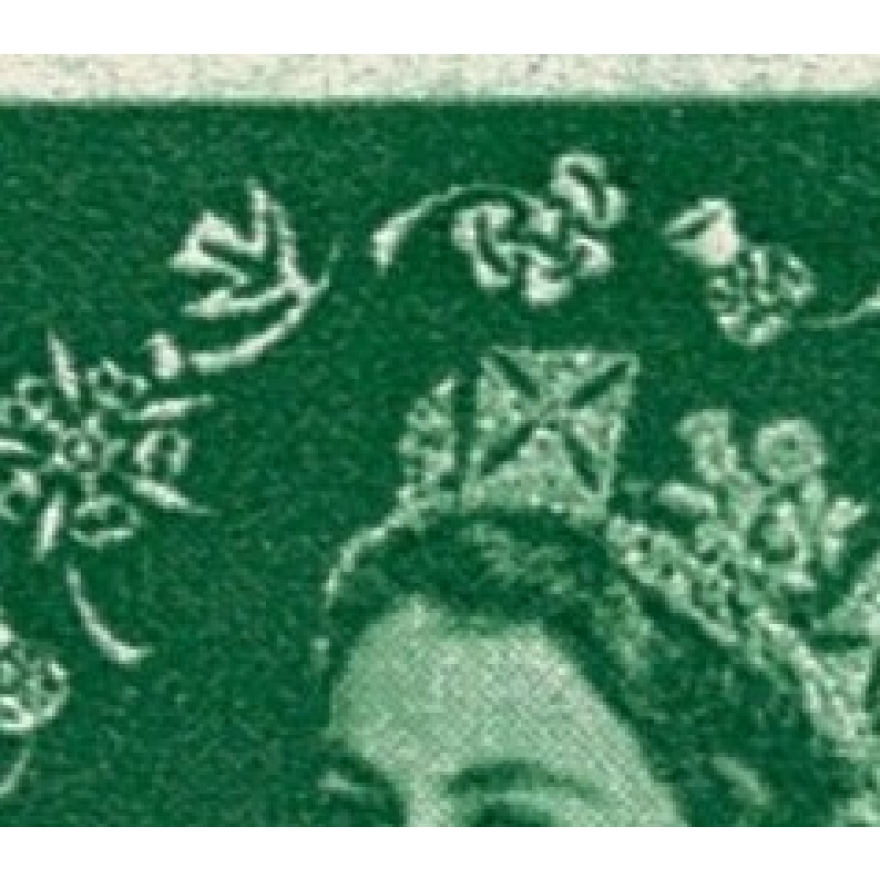 SB61. 1½d green Tudor Crown Wmk Upright. Perf E. Cylinder 9 dot with listed variety. SB61a