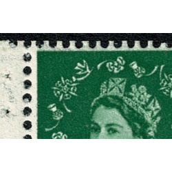 SB61. 1½d green Tudor Crown Wmk Upright. Perf E. Cylinder 9 dot with listed variety. SB61a