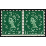 1952 1½d green Watermark Tudor Crown. Listed variety "daffodil flaw" SG 517o.  Spec. S25o. Ex coil