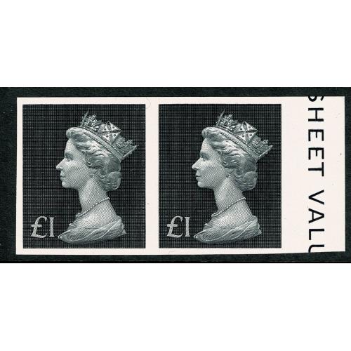 1972 £1 IMPERF marginal pair.