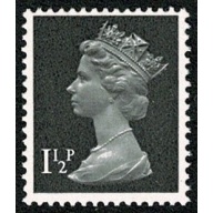 1½p black OCP/PVA. MISSING PHOSPHOR Ex Cyl. 1