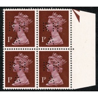 1p crimson ACP/PVAD. Marginal block. RHA Perfins.