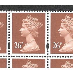26p brown OFNP/PVAD 2B. missing serif listed variety