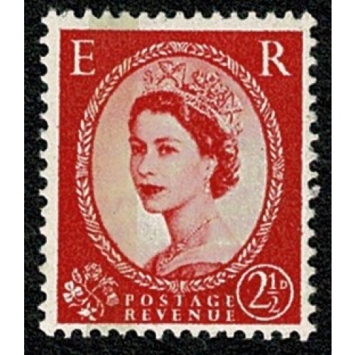 2½d carminr-red Type I. Watermark Multiple Crowns. 1 Band Left (blue phos). SG 614b.
