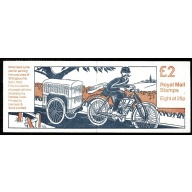 £2 Postal Vehicles No.1 "Motorised Cycle carrier". MISCUT plain pane Perf I1. DP206