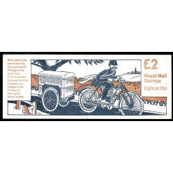 £2 Postal Vehicles No.1 "Motorised Cycle carrier". MISCUT plain pane Perf I1. DP206