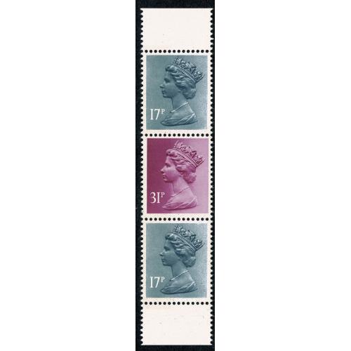 17p grey blue x2, 31p purple FCP/PVAD BROAD BAND LEFT.  Ex multi-value pane DP88