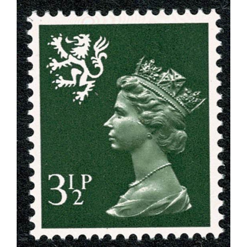 3½p olive green FCP/PVAD. MISSING PHOSPHOR. UM single. SG S17y.
