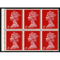 SG UB14. 4d vermilion PVA. Head A. CB.  Perf Is