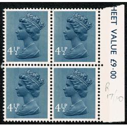 4½p grey blue FCP/PVAD  2B (phosphor under ink) listed constant variety ex. Cyl. 3, 7.