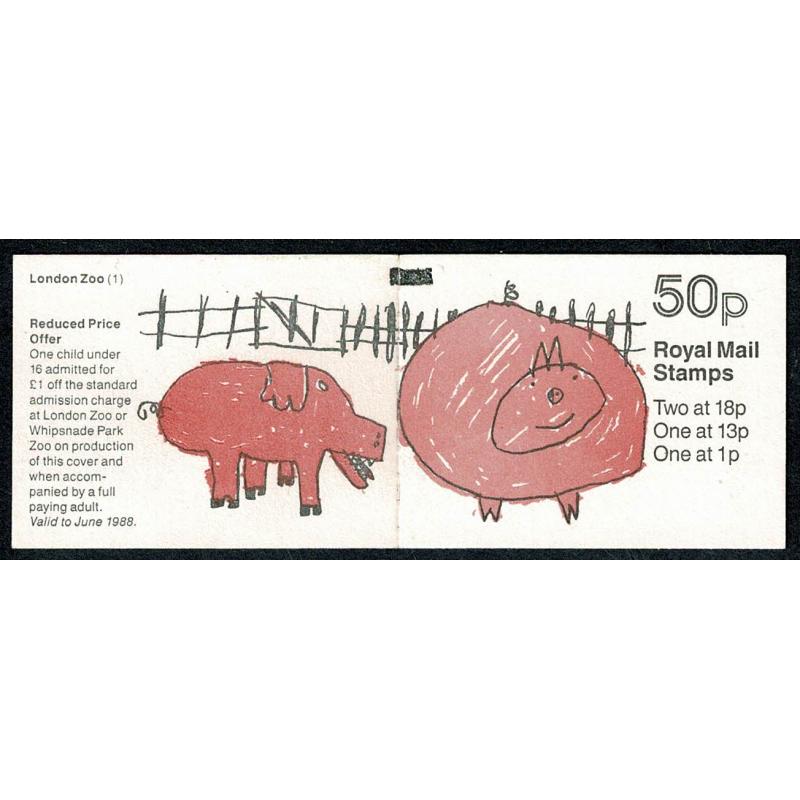 50p London Zoo No.1. Cyl. B21 B4 B30 p69. Black Marker Bar.