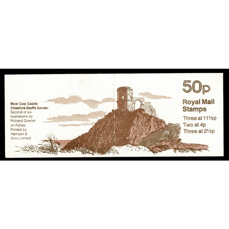 50p Follies No.2 "Mow Cop Castle". DP49 (11½p at left)  Perf E1. SG FB18.  4p LB SHORT AT BOTTOM