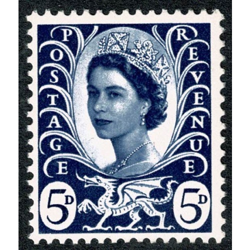 5d Royal blue. MISSING PHOSPHOR. UM single. SG W11y