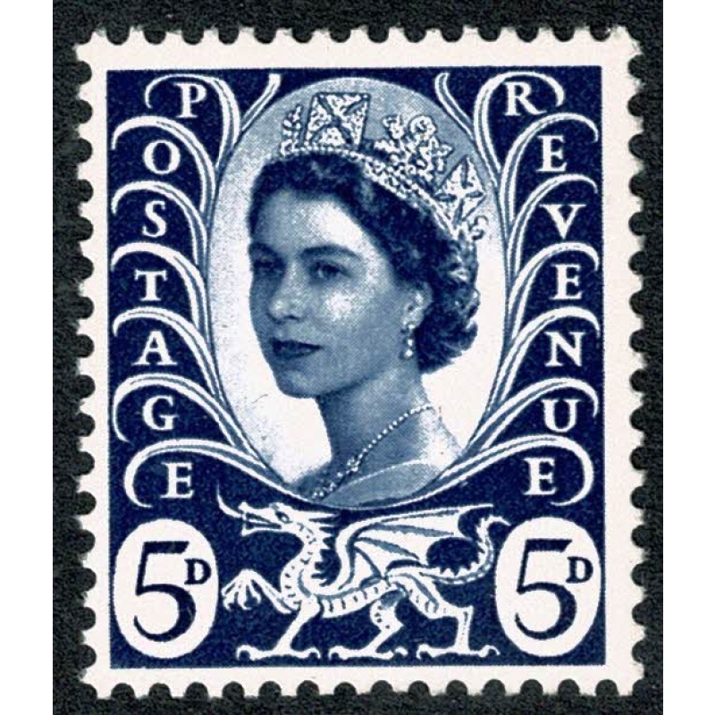 5d Royal blue. MISSING PHOSPHOR. UM single. SG W11y