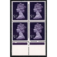5½p deep violet FCP/PVAD MISSING PHOSPHOR. Marginal block.