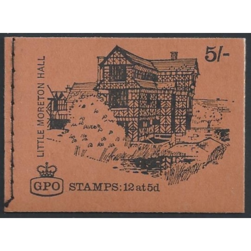 5/- February 1969. "Little Moreton Hall" FULL PERF booklet. SG HP27