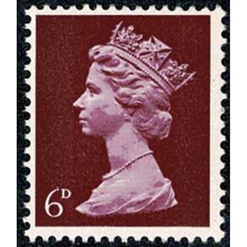 6d reddish purple. PVA 2B Head A. "scarred face" blotchy print. Ex Cyl. 2