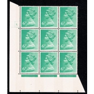 6p light emerald OCP/PVA 2B. Cyl. 1 dot p(D) block of nine.