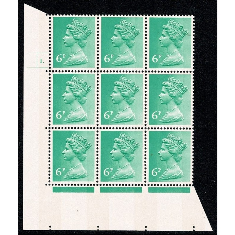 6p light emerald OCP/PVA 2B. Cyl. 1 dot p(D) block of nine.