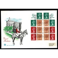 1979 50p booklet 28th August. Mirror pane FDC "Windsor, Berks" Handstamp.