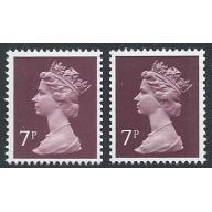 7p purple brown FCP/PVAD LB / RB pair. Ex DP28/28A