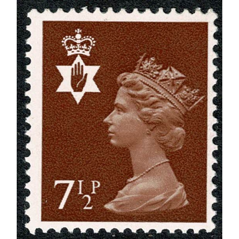 7½p chestnut OCP/PVA. MISSING PHOSPHOR. Unmounted mint single SG NI23y