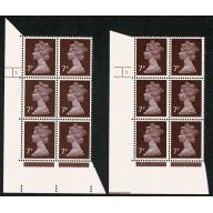 7p purple brown FCP/PVAD MISSING PHOSPHOR. Cyl. 3 dot & no dot pair of cylinder blocks