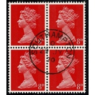 8d vermilion. 2B Head A. Fine used block of four. SG 738
