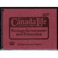 85p Canada Life Sept. 1974. Completre Full Perf Booklet