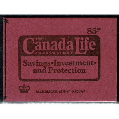 85p Canada Life Sept. 1974. Completre Full Perf Booklet