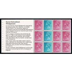 2½p/½p  FCP/PVA pane of 12. DP 19. Ex £1 Wedgwood Book. Listed variety "shortened p in value" SG Spec UEP3b