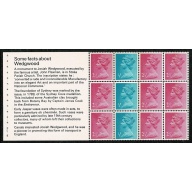 2½p/½p  FCP/PVA pane of 12. DP 19. Ex £1 Wedgwood Book. Listed variety "shortened p in value" SG Spec UEP3b