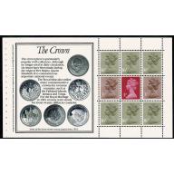 Plated Pane 3  DP65 ex £4 Royal Mint Book Column 3, Row 4, with good unlisted constant variety. dark dot in centre of band of diadem