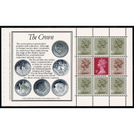 £4 Royal Mint Prestige Booklet. Multivalue pane ACP/PVAD. With attractive unlisted constant flaw "missing pearls" DP65.